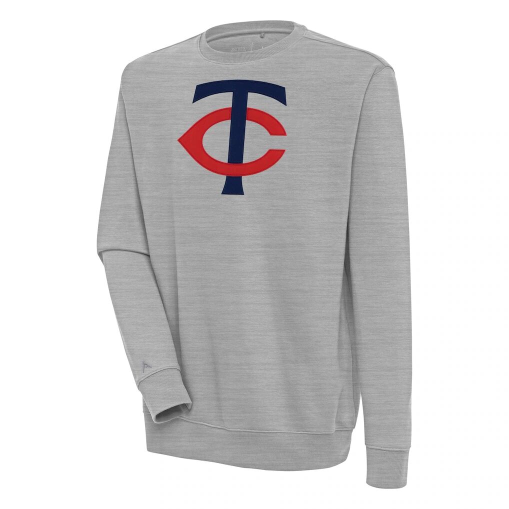 Minnesota Twins Antigua Victory Pullover Sweatshirt - Heather Gray