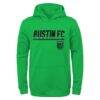 Austin FC Youth Headliner Pullover Hoodie - Green - Front View