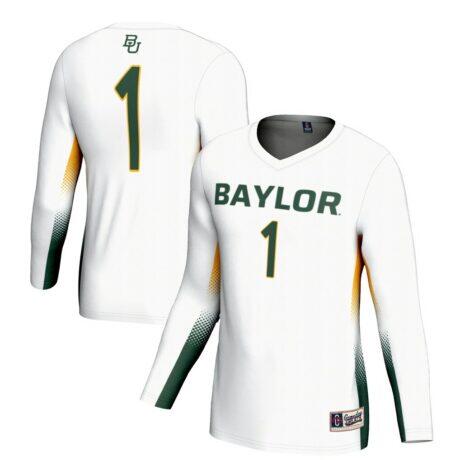 #1 Baylor Bears GameDay Greats Youth Lightweight Women's Volleyball Jersey - White - Front View