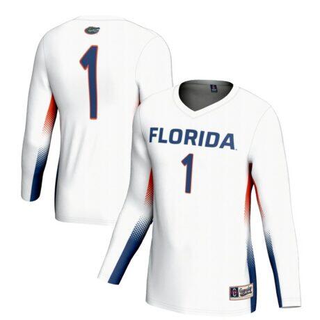 #1 Florida Gators GameDay Greats Youth Lightweight Women's Volleyball Jersey - White - Front View