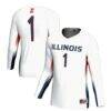 #1 Illinois Fighting Illini GameDay Greats Unisex Lightweight Volleyball Jersey - White - Front View