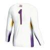 #1 LSU Tigers GameDay Greats Unisex Lightweight Volleyball Jersey - White - Detail View