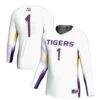 #1 LSU Tigers GameDay Greats Unisex Lightweight Volleyball Jersey - White - Front View