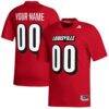 Louisville Cardinals adidas Custom Replica Football Jersey - Red - Front View