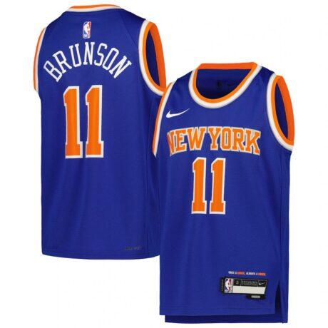 Jalen Brunson New York Knicks Nike Youth Swingman Jersey - Blue - Front View
