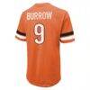 Joe Burrow Cincinnati Bengals Majestic Threads Name & Number Oversize Fit T-Shirt - Orange - Detail View