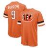Joe Burrow Cincinnati Bengals Majestic Threads Name & Number Oversize Fit T-Shirt - Orange - Front View