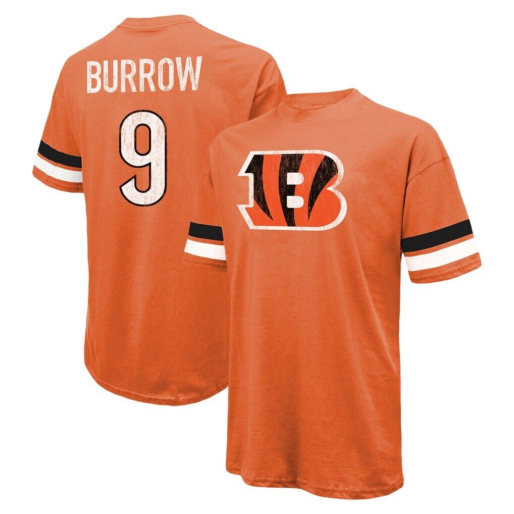 Joe Burrow Cincinnati Bengals Majestic Threads Name & Number Oversize Fit T-Shirt