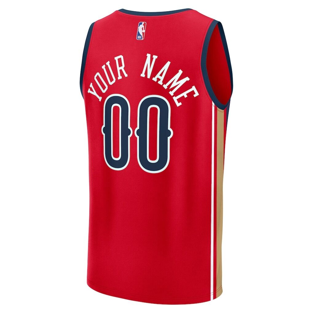 New Orleans Pelicans Fashion7 Youth Fast Break Custom Replica Jersey - Red  - Statement Edition