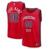 New Orleans Pelicans Fashion7 Youth Fast Break Custom Replica Jersey - Red - - Front View