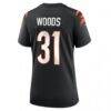Ickey Woods Cincinnati Bengals Nike Women's Retired Player Game Jersey - Black - Detail View