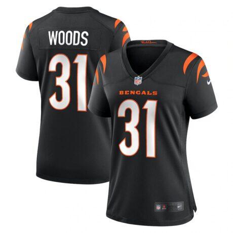 Ickey Woods Cincinnati Bengals Nike Women's Retired Player Game Jersey - Black - Front View