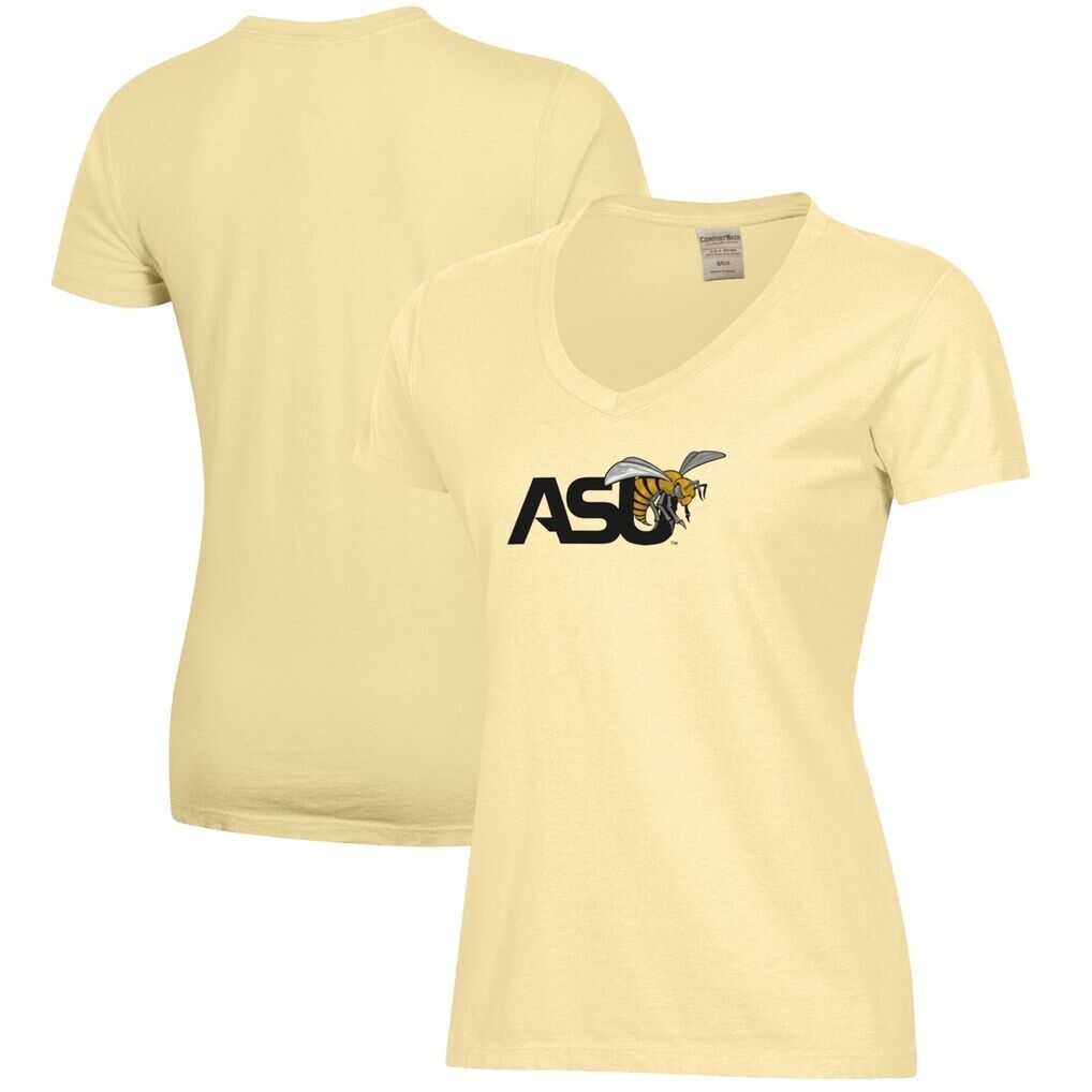 Alabama State Hornets Women's Logo Comfort Wash V-Neck T-Shirt