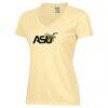 Alabama State Hornets Women's Logo Comfort Wash V-Neck T-Shirt - Gold - Side View