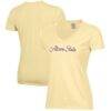 Alcorn State Braves Women's Script Logo Comfort Wash V-Neck T-Shirt - Gold - Front View