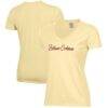 Bethune-Cookman Wildcats Women's Script Logo Comfort Wash V-Neck T-Shirt - Yellow - Front View