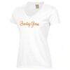 Bowling Green St. Falcons Women's Script Logo Comfort Wash V-Neck T-Shirt - White - Side View