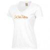 Cal State Fullerton Titans Women's Script Logo Comfort Wash V-Neck T-Shirt - White - Side View