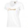 Carroll College Fighting Saints Women's Script Logo Comfort Wash V-Neck T-Shirt - White - Side View