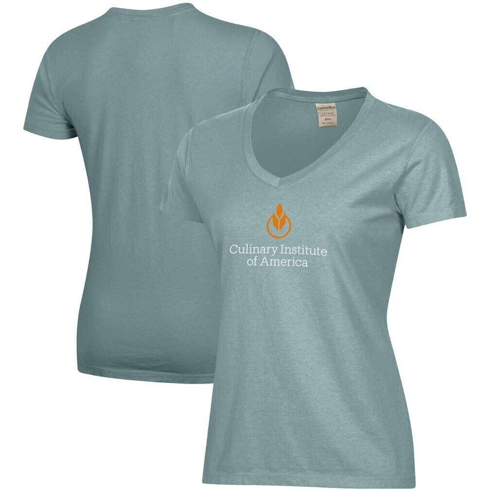 Culinary Institute of America Steels Women's Logo Comfort Wash V-Neck T-Shirt