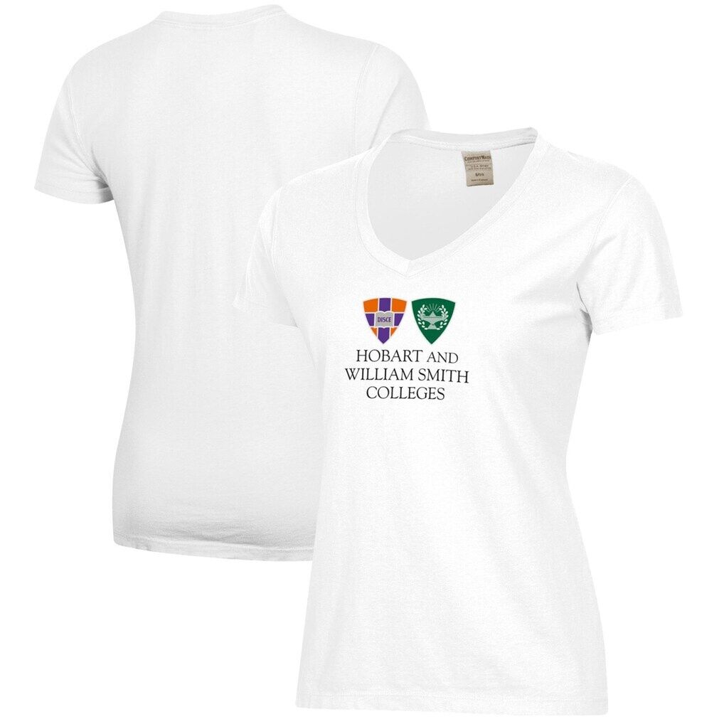 Hobart & William Smith Colleges Women's Logo Comfort Wash V-Neck T-Shirt