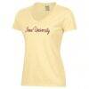 Iona University Gaels Women's Script Logo Comfort Wash V-Neck T-Shirt - Gold - Side View