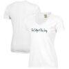College of New Jersey Lions Women's Script Logo Comfort Wash V-Neck T-Shirt - White - Front View