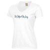 College of New Jersey Lions Women's Script Logo Comfort Wash V-Neck T-Shirt - White - Side View