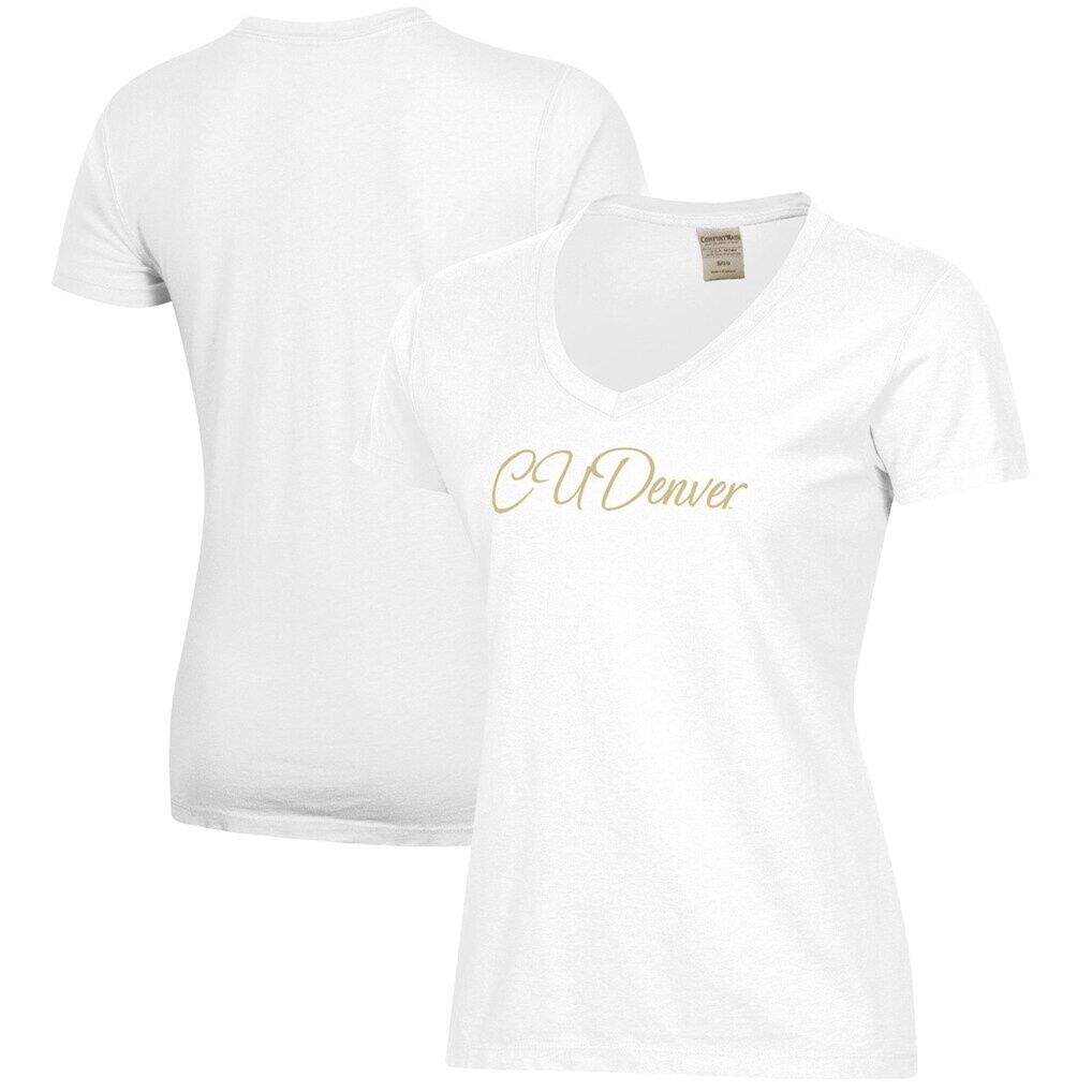 CU Denver Lynx Women's Script Logo Comfort Wash V-Neck T-Shirt