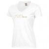CU Denver Lynx Women's Script Logo Comfort Wash V-Neck T-Shirt - White - Side View