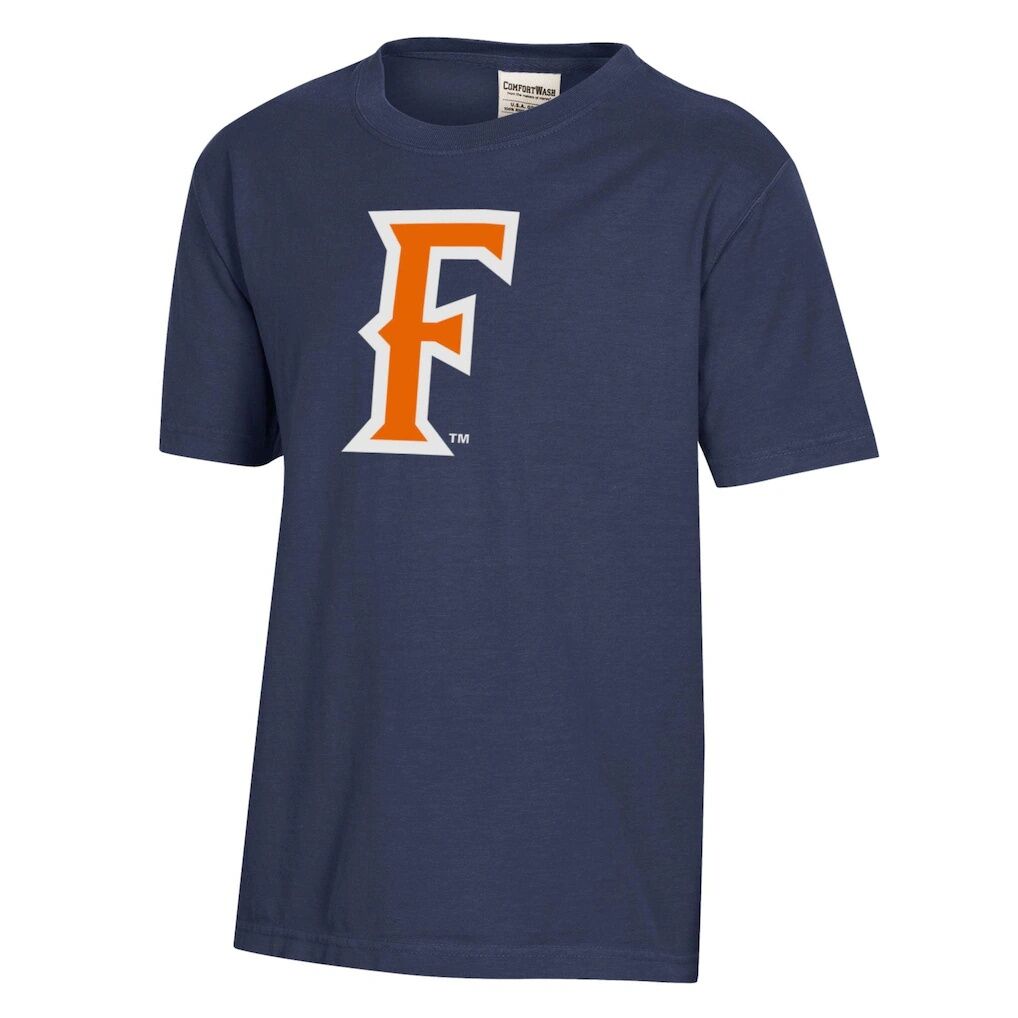 Cal State Fullerton Titans Youth Logo Comfort Wash T-Shirt - Heather Navy