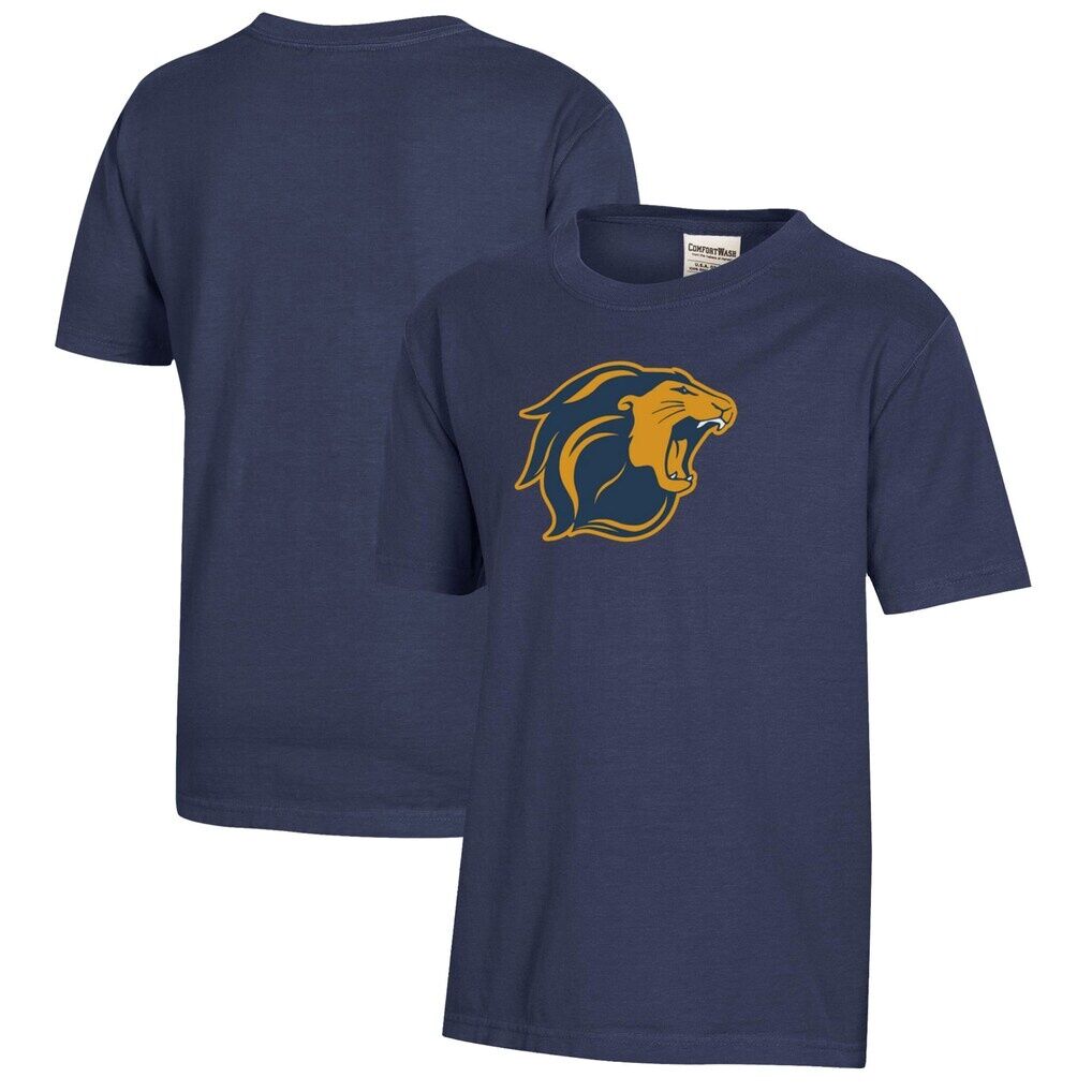 College of New Jersey Lions Youth Logo Comfort Wash T-Shirt - Heather Navy