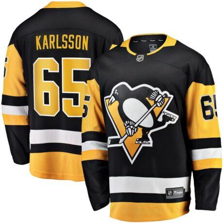 Erik Karlsson Pittsburgh Penguins Fashion7 Home Breakaway Jersey - Black - Front View