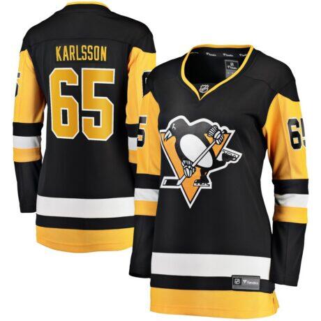 Erik Karlsson Pittsburgh Penguins Fashion7 Women's Home Breakaway Jersey - Black - Front View