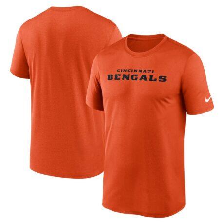 Cincinnati Bengals Nike Primetime Legend Wordmark Dri-FIT T-Shirt - Orange - Front View
