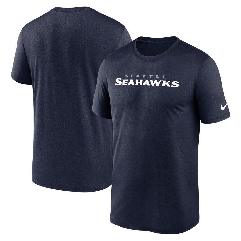 Seattle Seahawks Nike Primetime Legend Wordmark Dri-FIT T-Shirt - College Navy