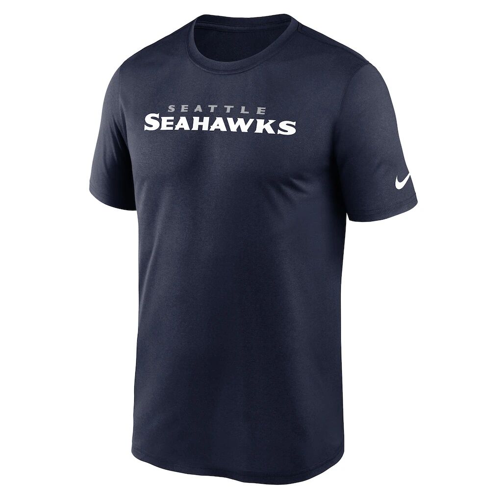Seattle Seahawks Nike Primetime Legend Wordmark Dri-FIT T-Shirt - College Navy