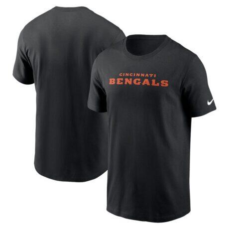Cincinnati Bengals Nike Primetime Wordmark Essential T-Shirt - Black - Front View