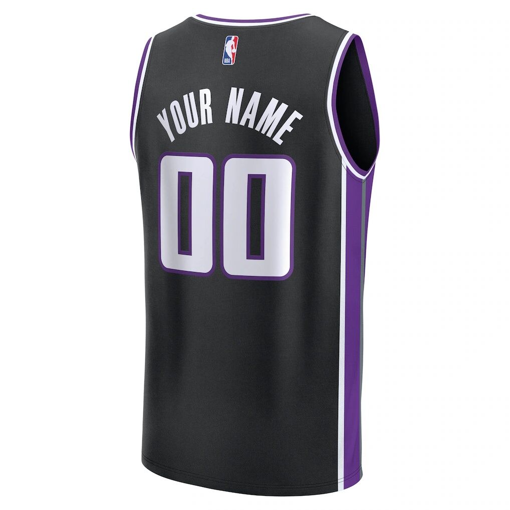 Sacramento Kings Fashion7 Youth Fast Break Custom Replica Jersey - Black  - Icon Edition