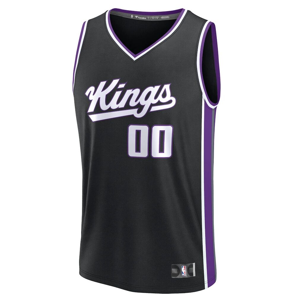 Sacramento Kings Fashion7 Youth Fast Break Custom Replica Jersey - Black  - Icon Edition