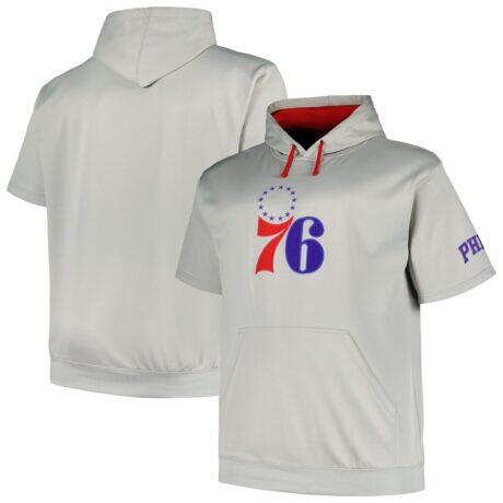 Philadelphia 76ers Fashion7 Big & Tall Logo Pullover Hoodie - Silver - Front View