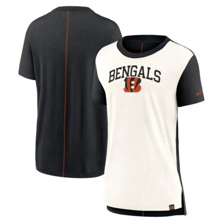 Cincinnati Bengals Nike Women's Wordmark Tri-Blend T-Shirt - Cream/Black