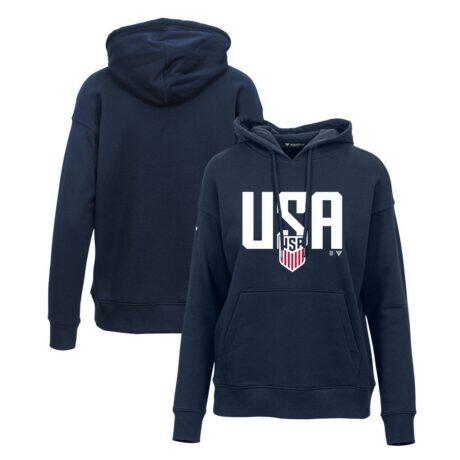 USMNT Levelwear Women's Podium Mascot Pullover Hoodie - Navy - Front View