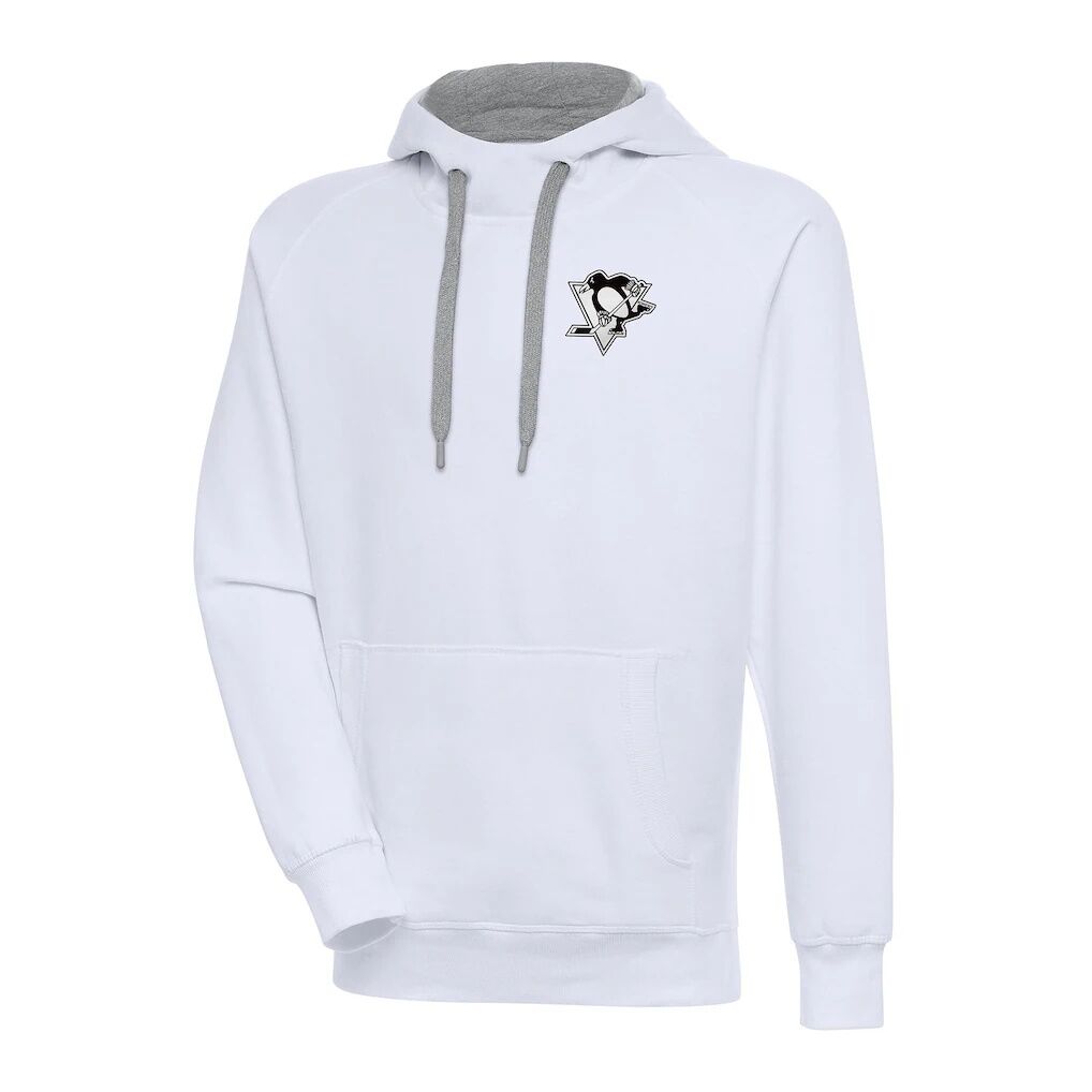 Pittsburgh Penguins Antigua Metallic Logo Victory Pullover Hoodie