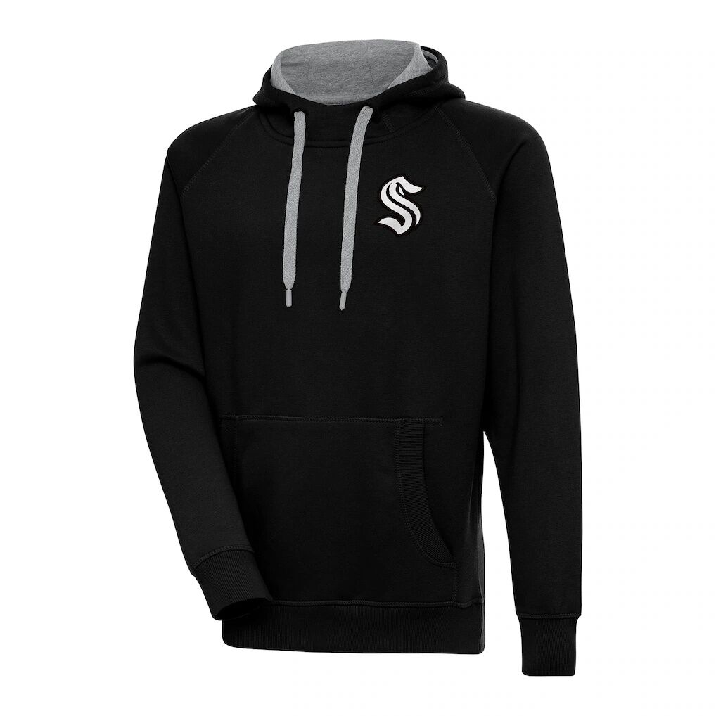 Seattle Kraken Antigua Metallic Logo Victory Pullover Hoodie