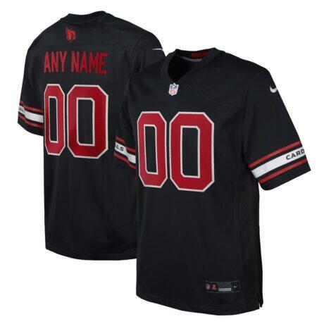 Arizona Cardinals Nike Youth Alternate Custom Game Jersey - Black - Front View