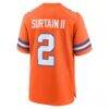 Patrick Surtain II Denver Broncos Nike Mile High Collection 1977 Throwback Player Game Jersey - Orange - Detail View