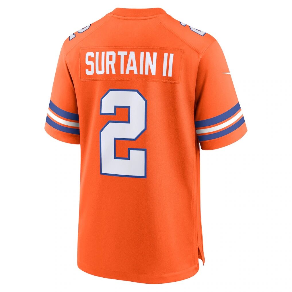 Patrick Surtain II Denver Broncos Nike Mile High Collection 1977 Throwback Player Game Jersey