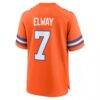 John Elway Denver Broncos Nike Mile High Collection 1977 Throwback Retired Player Game Jersey - Orange - Detail View