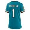 Travis Etienne Jr Jacksonville Jaguars Nike Women's Prowler Throwback Game Jersey - Teal - Detail View